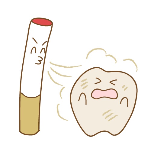 たばこ　むし歯　歯周病　歯の黄ばみ